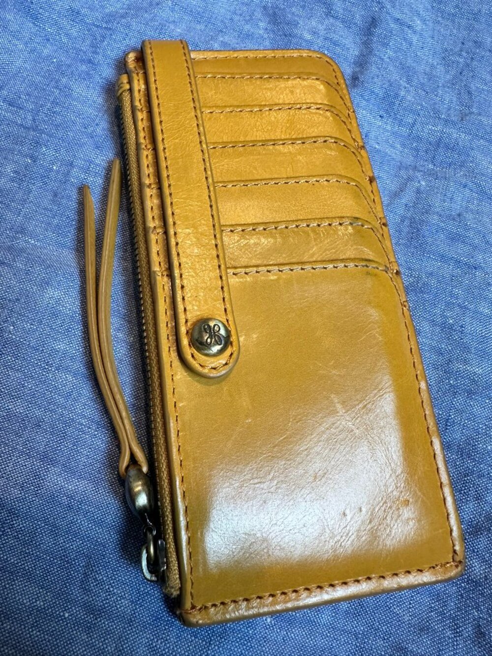 HOBO Mustard Yellow Leather Card Wallet
